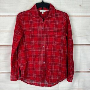 Lucky size XS Red Plaid Button-Up Shirt
